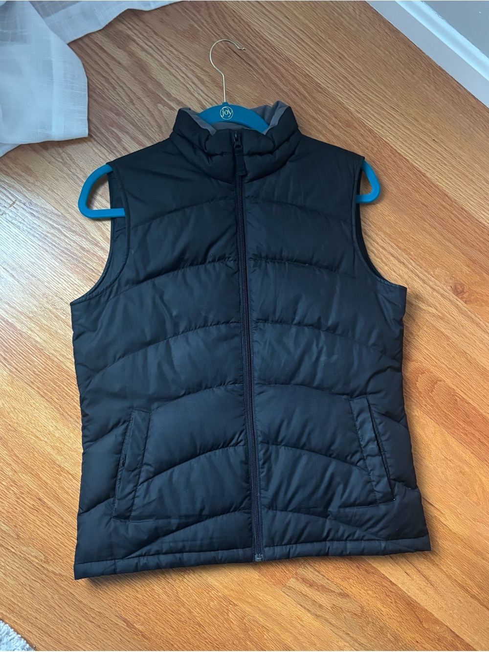 Lands' End Women's Puffer Vest Black Size S 6-8 Quilted Full Zip